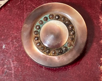 Vintage large Mother-of-Pearl button, collectible button, decorative button