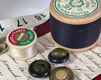 Vintage celluloid buttons tight-top green buttons