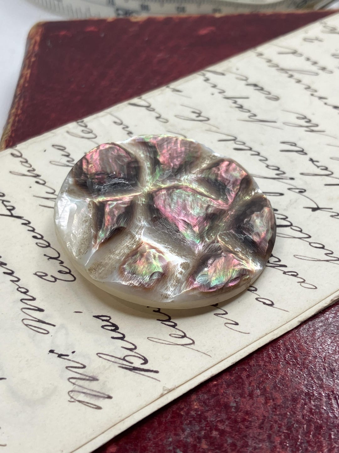 Vintage Carved Shell Button: Collectible Costume Embellishment - Etsy