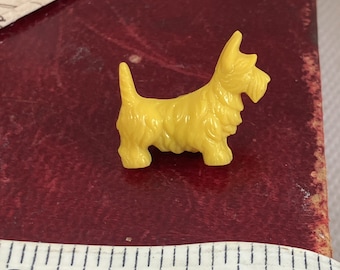Botón de perro Scotty vintage, botón terrier, botón de perro realista