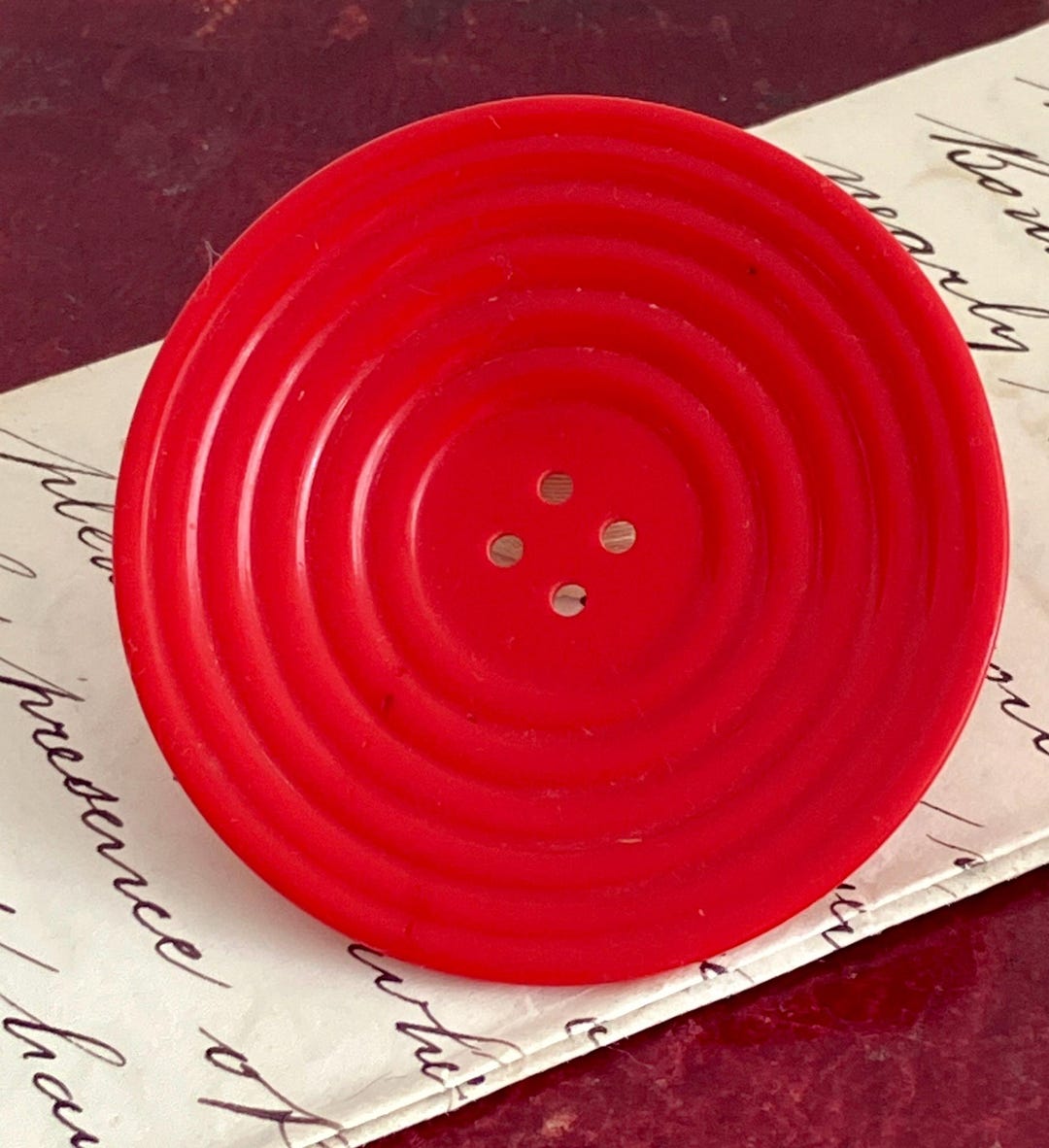 2 Inch Button Vintage XXL Red Plastic Button: 2-inch Concave Coat Fastener - Etsy