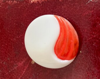 Vintage Czech buttons, Art Deco glass buttons, red and white buttons