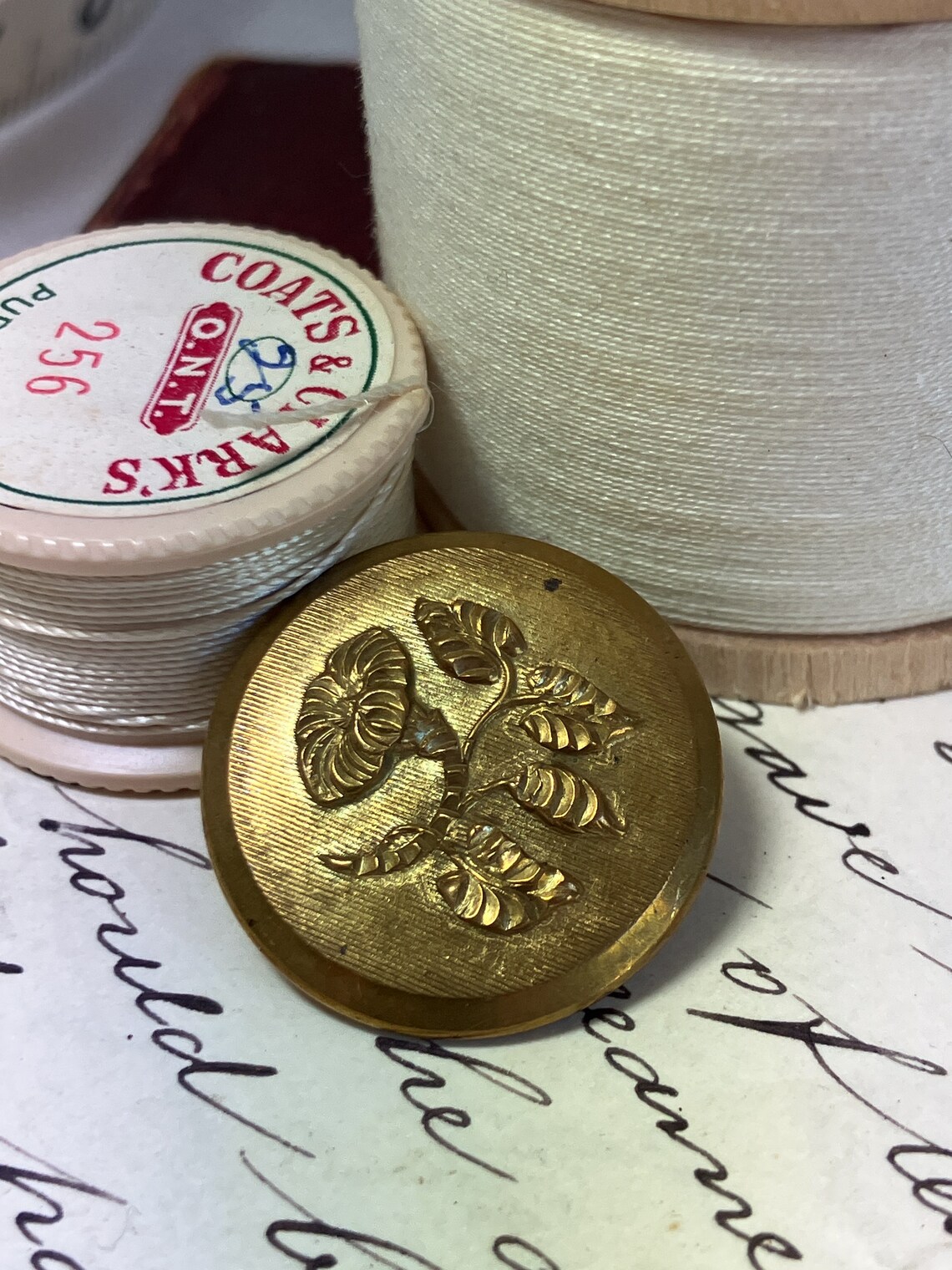 Vintage Brass Button, Brass Floral Button, Sewing Button Gift, Retro ...