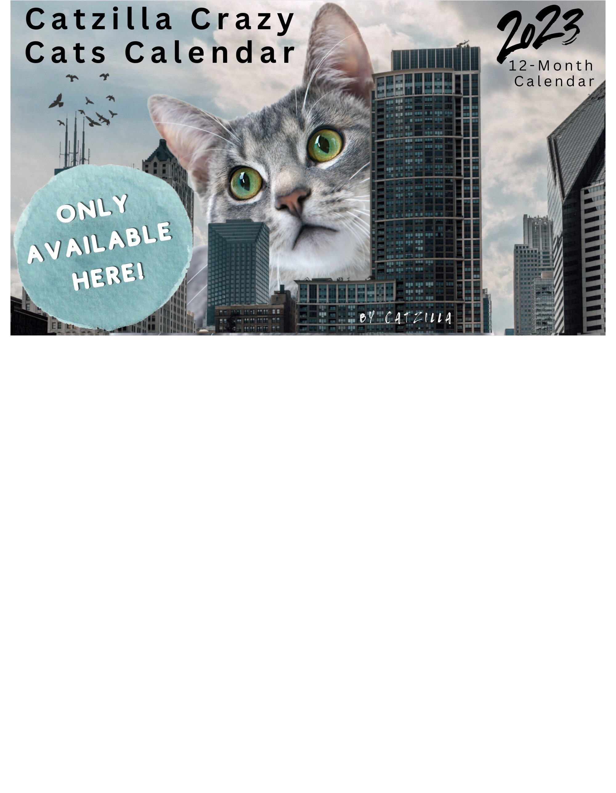 Catzilla's Crazy Cat Calendar Etsy