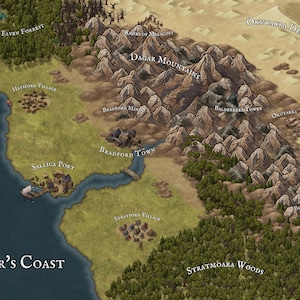 DnD RPG Fantasy Map - Dagars Küste