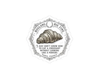Croissant Typography Sticker | Minimal Mom Identity, Mother's Day Sticker