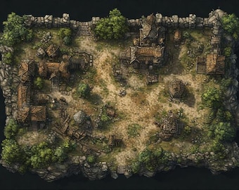 TTRPG Battle Map Shanty Village