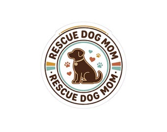 Adesivo "Mamma di un cane salvato" / Orgoglio del salvataggio, Cucciolo peloso ritagliato