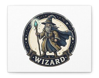 Witchy Wizard Emblem Canvas | witchy, goblincore, celestial, oddities