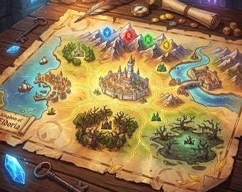 Königreich Eldoria Fantasy-Schlachtkarten-Bundle | Über 200 DnD-Karten (Digitaler Download)