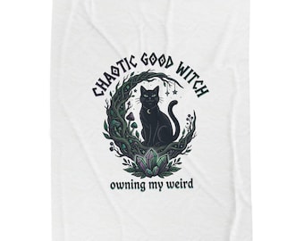Chaotic Good Witch Velveteen Plush Blanket | witchy, goblincore vibes