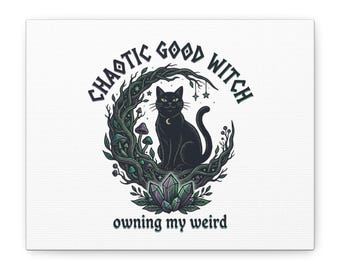Chaotic Good Witch Canvas | witchy, goblincore stretched wall art