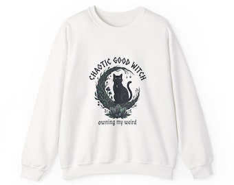 Chaotic Good Witch Sweatshirt | witchy, goblincore celestial crystals