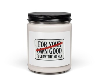 Follow The Money Candle, Soy Jar Candle | conspiracy Theories