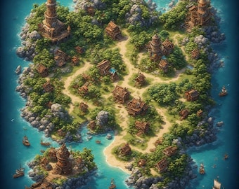 TTRPG Battlemap Piate Island