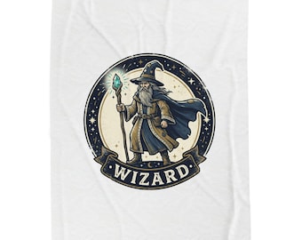 WIZARD Emblem Blanket | witchy goblincore, celestial crystals, cottagecore-adjacent