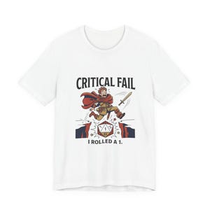 Camiseta Critical Fail Dice Knight / Dados de rol, crossover para nerds de la ciencia