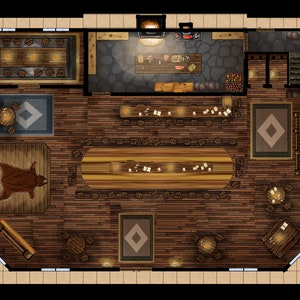 The Long Tabled Inn, DnD Taverne Karte, D&D Inn Karte, Dungeons and Dragons Digitaldruck, RPG Download Karte, TTRPG Wirtshaus Karte