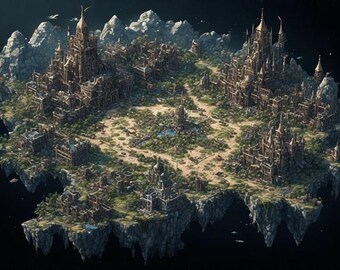 TTRPG Battlemap Floating Kingdom