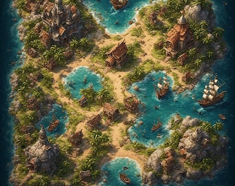 TTRPG Battlemap Pirate Lord's Island