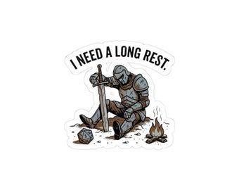 I Need a Long Rest Sticker | Kiss-Cut, Retro Fan Aesthetic