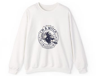 I'm a Witch-sweater met ronde hals | Witchy, Goblincore, Cottagecore-aangrenzend