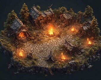 TTRPG Battle Map Tiny Village