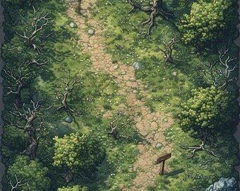 TTRPG Battle Map Forrest Path