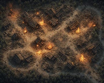 TTRPG Battle Map Wasteland Village