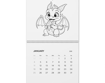 Minimal Modern Wall Calendar 2026 | Vertical Spiral-Bound Wall Calendar