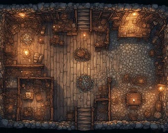 TTRPG Battle Map The basement storage or study