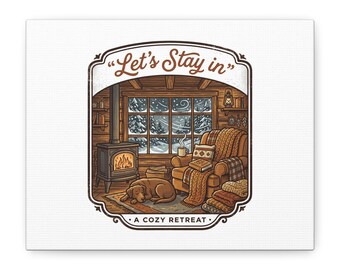 Quedémonos en casa (lámina decorativa) / Humor sobre salud mental, ambiente acogedor en medio del caos.