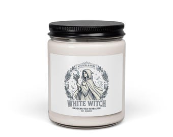 White Witch sojakaars, Witchy Goblincore-kaars | hemelse cottagecore-aangrenzend