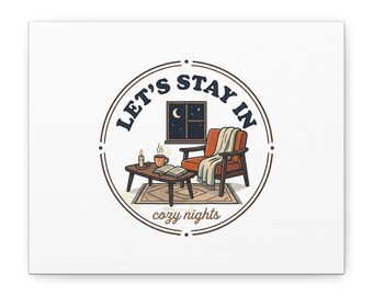 Quedémonos en Canvas, humor sobre salud mental / ambiente acogedor en medio del caos, sarcasmo sobre el bienestar