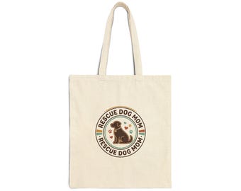 Borsa tote per mamme di cani da soccorso / Tela di cotone, Orgoglio del soccorso, Cucciolo peloso