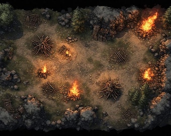 TTRPG Battle Map Orc Camp