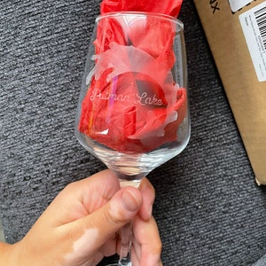 2 Personalized glass etched wine glasses