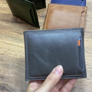 Brieftasche für Männer, Lederbrieftasche, personalisierte Brieftasche, Geschenk für ihn, handgefertigte Lederbrieftasche