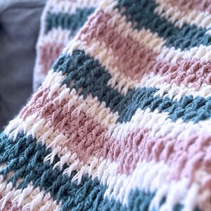 Throw Blanket Crochet Pattern – Alpine Wave Throw Blanket, Chunky Afghan Textured Cozy Blanket Pattern (PDF)