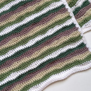 Modern Waves Crochet Blanket Pattern, Easy Beginner Tutorial (PDF)