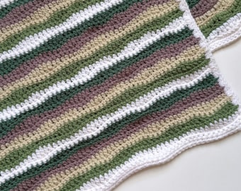 Padrão de manta de crochê Ondas Modernas, tutorial fácil para iniciantes (PDF)