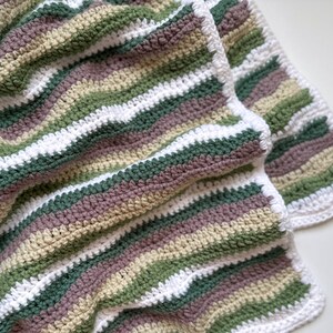 Modern Waves Crochet Blanket Pattern, Easy Beginner Tutorial (PDF)