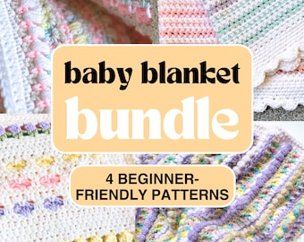 Lot de motifs de couverture pour bébé au crochet - Afghan pour débutants (PDF)