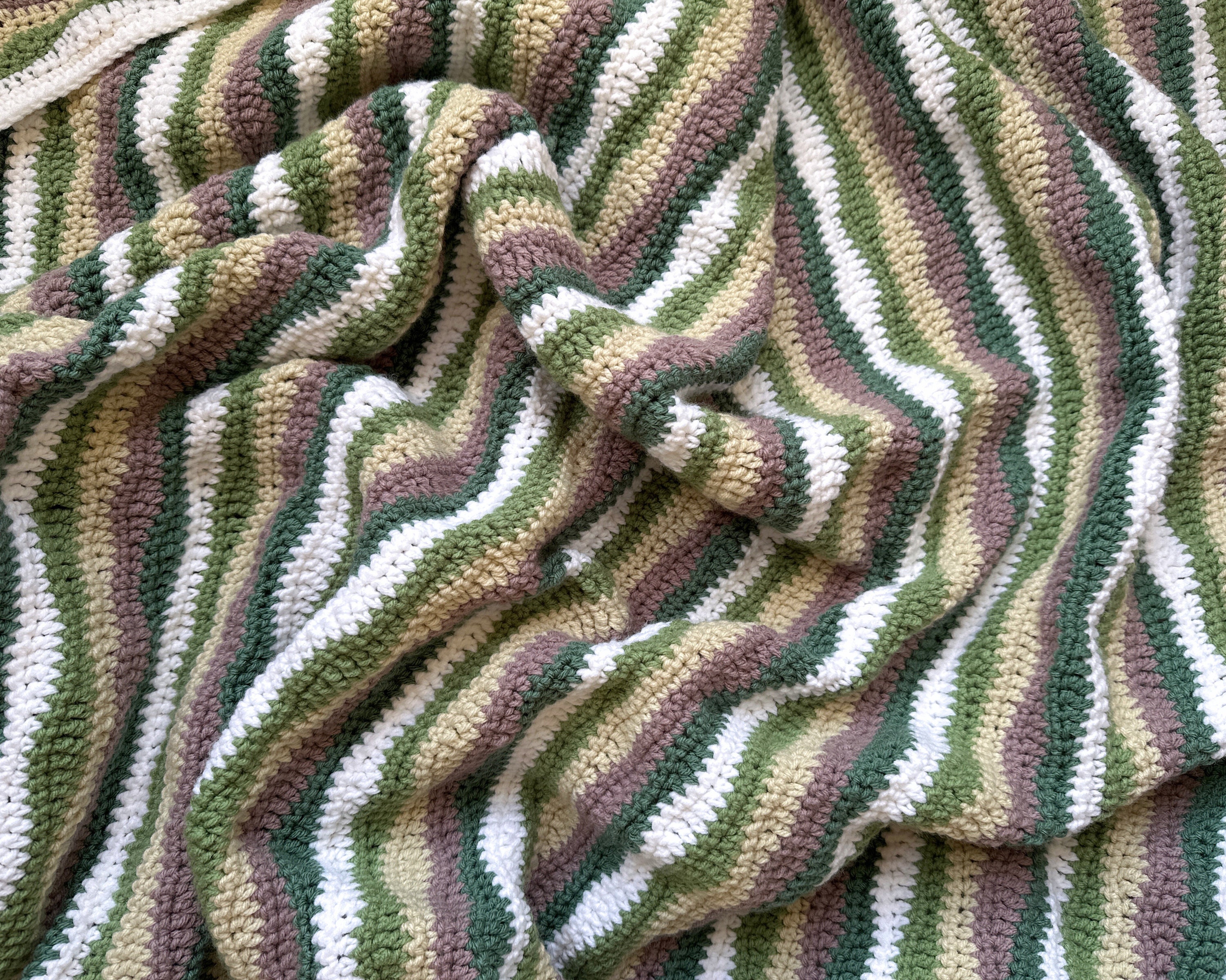 Modern Waves Crochet Blanket Pattern Easy Beginner Tutorial (PDF) Etsy