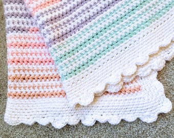 Crochet Baby Blanket Pattern  - Rainbow Cloud | Easy Crochet Pattern | Afghan Baby Blanket Pattern | Easy Baby Blanket Crochet Pattern PDF