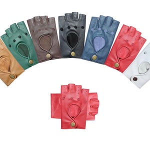 Kango Fitness Crochet Leather Fingerless Gloves – For Driving, Cycling, Weight Lifting