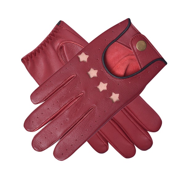 Red Leather Gloves Etsy