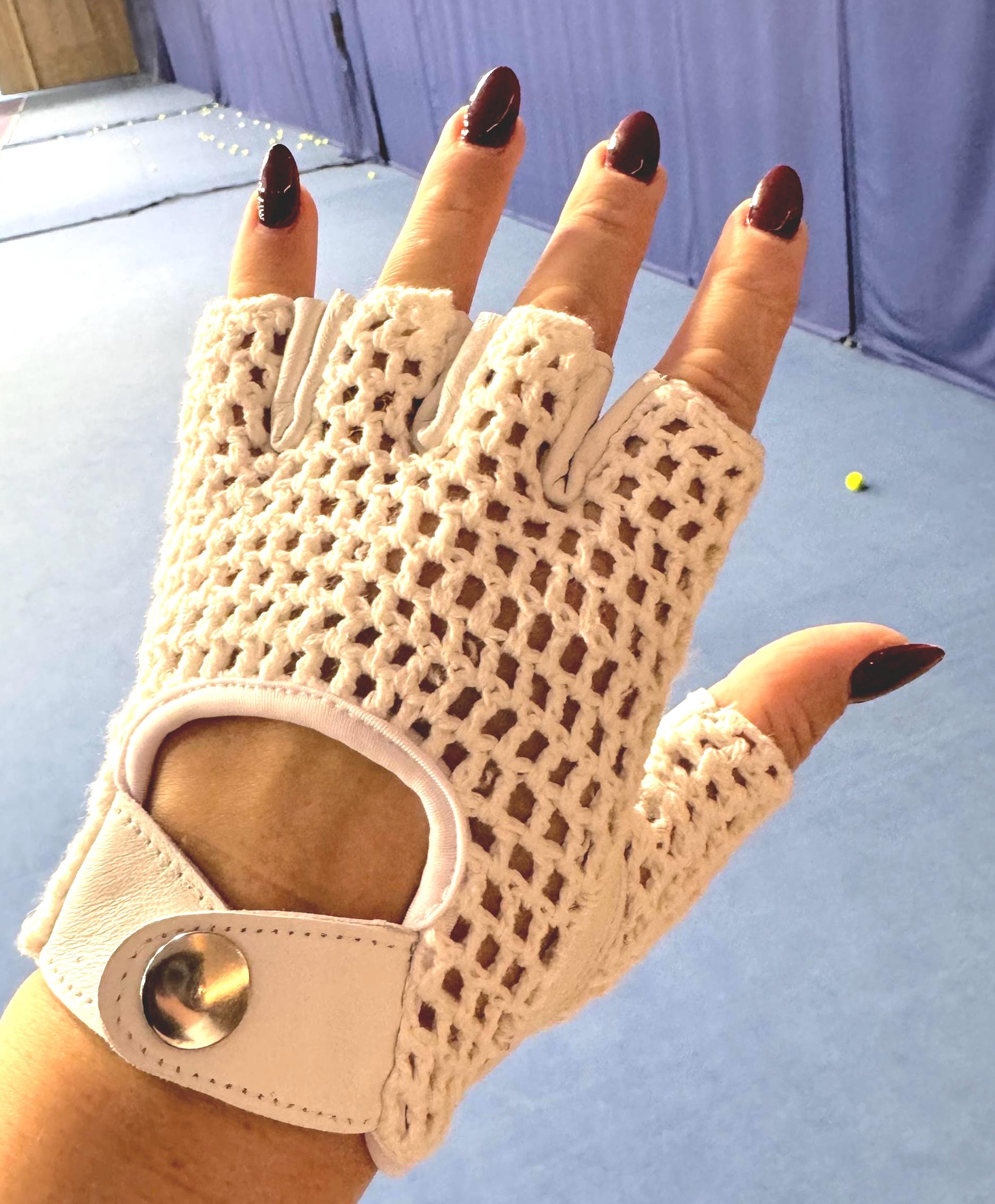 Guanti Rossi Senza Dita All'uncinetto, Guanti Donna, Guanti Inverna... | Su - Foto 3