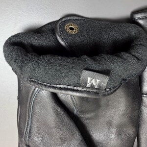 Women's black leather gloves with warm fleece lining luxury Christmas gift free delivery image 3