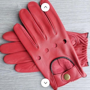 leather driving gloves  women Men unlined touch screen nappa leather red driving gloves /gift for him/her handmade